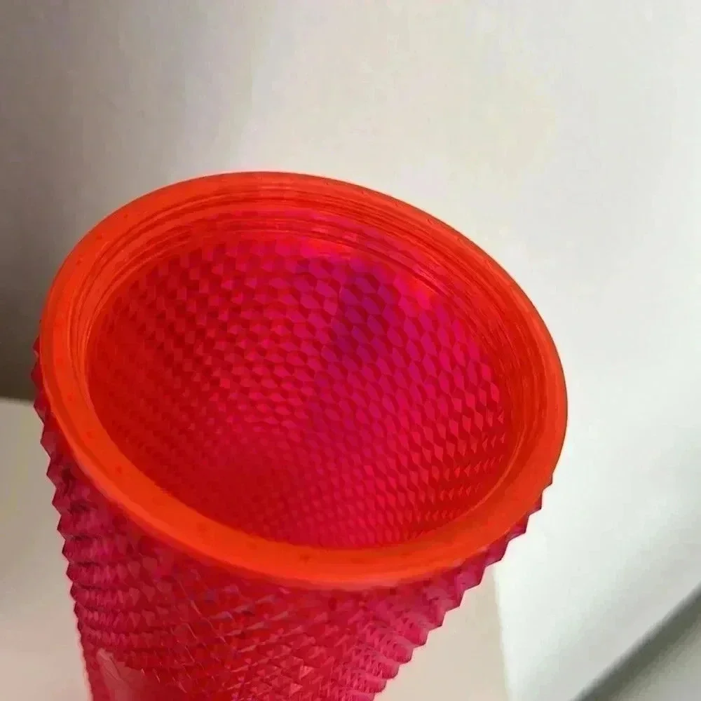 NEW Starbucks 2019 Holiday Studded Tumbler Neon Pink 24 fluid ounce